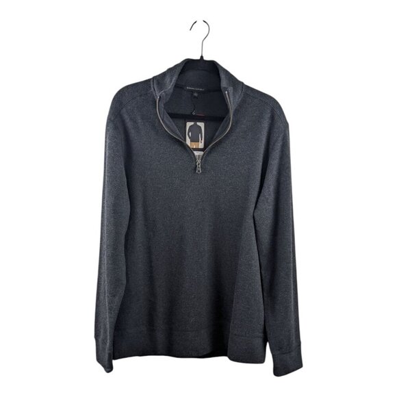 NWT Banana Republic Men's Gray Quarter Zip Cotton Blend Knit Sweater Size M - Picture 1 of 6